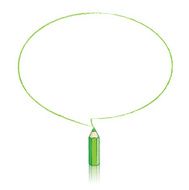 Green Pencil Drawing Oval Speech Balloon
