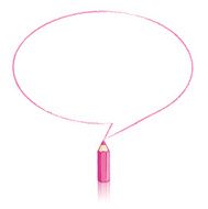 Pink Pencil Drawing Oval Speech Balloon