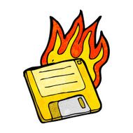 cartoon old computer disk N16