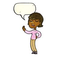 cartoon woman ignoring with speech bubble N28