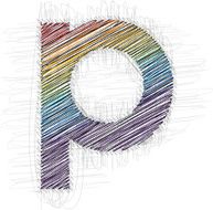 Hand drawn font LETTER p