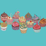 Cupcake pattern border N2