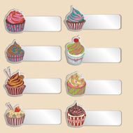 Price tag label with a cupcake N3