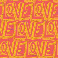 Seamless pop art pattern repeating doodle LOVE lettering for Va N2