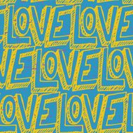 Seamless pop art pattern repeating doodle LOVE lettering for Va N3