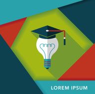 Light bulb flat icon with long shadow eps10 N61