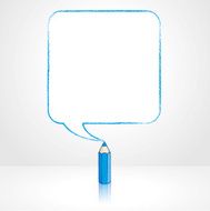 Blue Pencil Drawing Smooth Square Speech Balloon