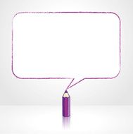 Purple Pencil Drawing Smooth Rectangular Speech Balloon