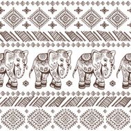 Ethnic elephant seamless N14