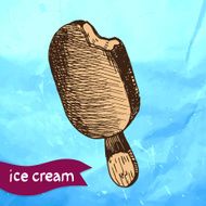 Doodle ice cream frozen dessert style sketch N4