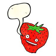cartoon strawberry with speech bubble N24