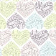 doodle seamless pattern hearts on white background Optical illusion