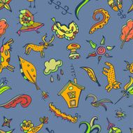 Vector color seamless pattern doodling design Kids