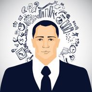 Businessman with business doodles N2