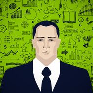 Businessman with business doodles N3