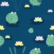 Cute frog seamless pattern N2