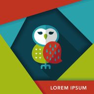 halloween owl flat icon with long shadow eps10 N15