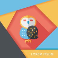 halloween owl flat icon with long shadow eps10 N16