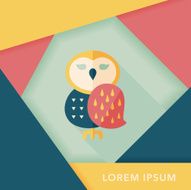 halloween owl flat icon with long shadow eps10 N17