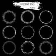 Vector set of hand drawn wreath N3