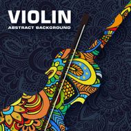 Hand drawn art musical violin abstract background ornament concept