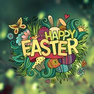 Easter hand lettering and doodles elements N6