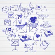 Doodle style mail message or envelope