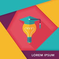 Light bulb flat icon with long shadow eps10 N62