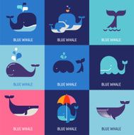 Collection of Vector Whale Icons N4