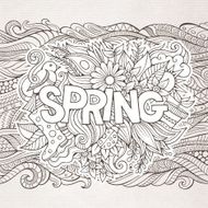 Spring hand lettering and doodles elements N8