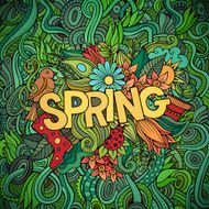 Spring hand lettering and doodles elements N9