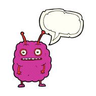 cartoon funny alien monster with speech bubble N12