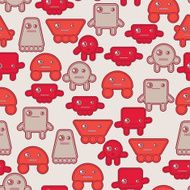 Cartoon robots seamless pattern N3