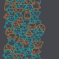 Cartoon robots seamless pattern N4