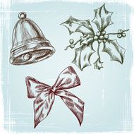 Christmas and New year holidays vector hand drawn set