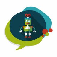 robot concept flat icon with long shadow eps10 N288