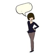 cartoon pretty woman with speech bubble N332