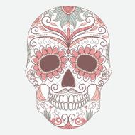 Day of The Dead colorful Skull with floral ornament N6