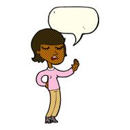 cartoon woman ignoring with speech bubble N30