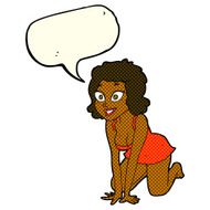 cartoon funny sexy woman with speech bubble N11