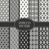Set of monochrome geometric seamless pattern with rhombus Background Tiling