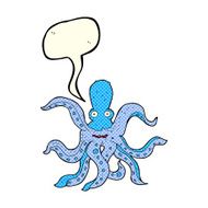 cartoon giant octopus with speech bubble N11