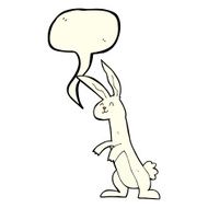 cartoon rabbit with speech bubble N147