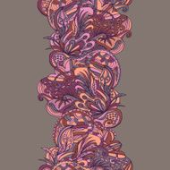 Abstract hand-drawn wave floral pattern N78