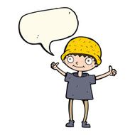 cartoon boy with positive attitude speech bubble N24