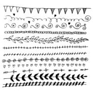 Hand-drawn line border set N26