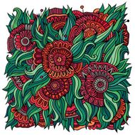 Vector abstract flowers background