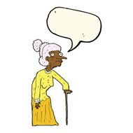 cartoon old woman with speech bubble N10