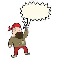cartoon pirate with speech bubble N11