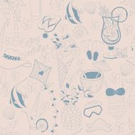 Vector seamless pattern Pattern set of different summer things N3